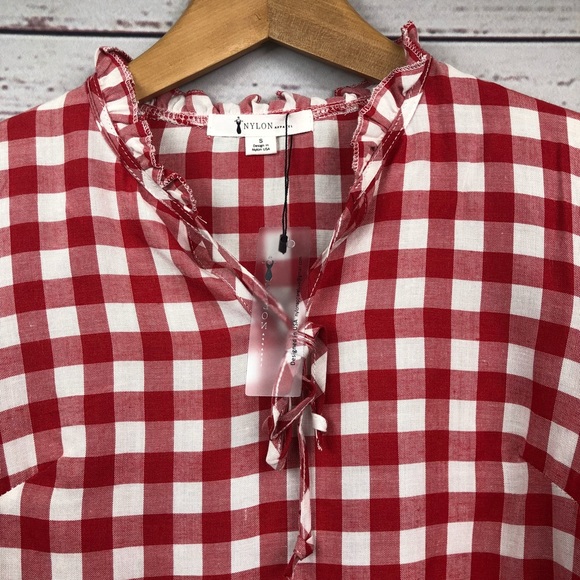 Red and White Checkered Top S, M and L - Picture 4 of 7